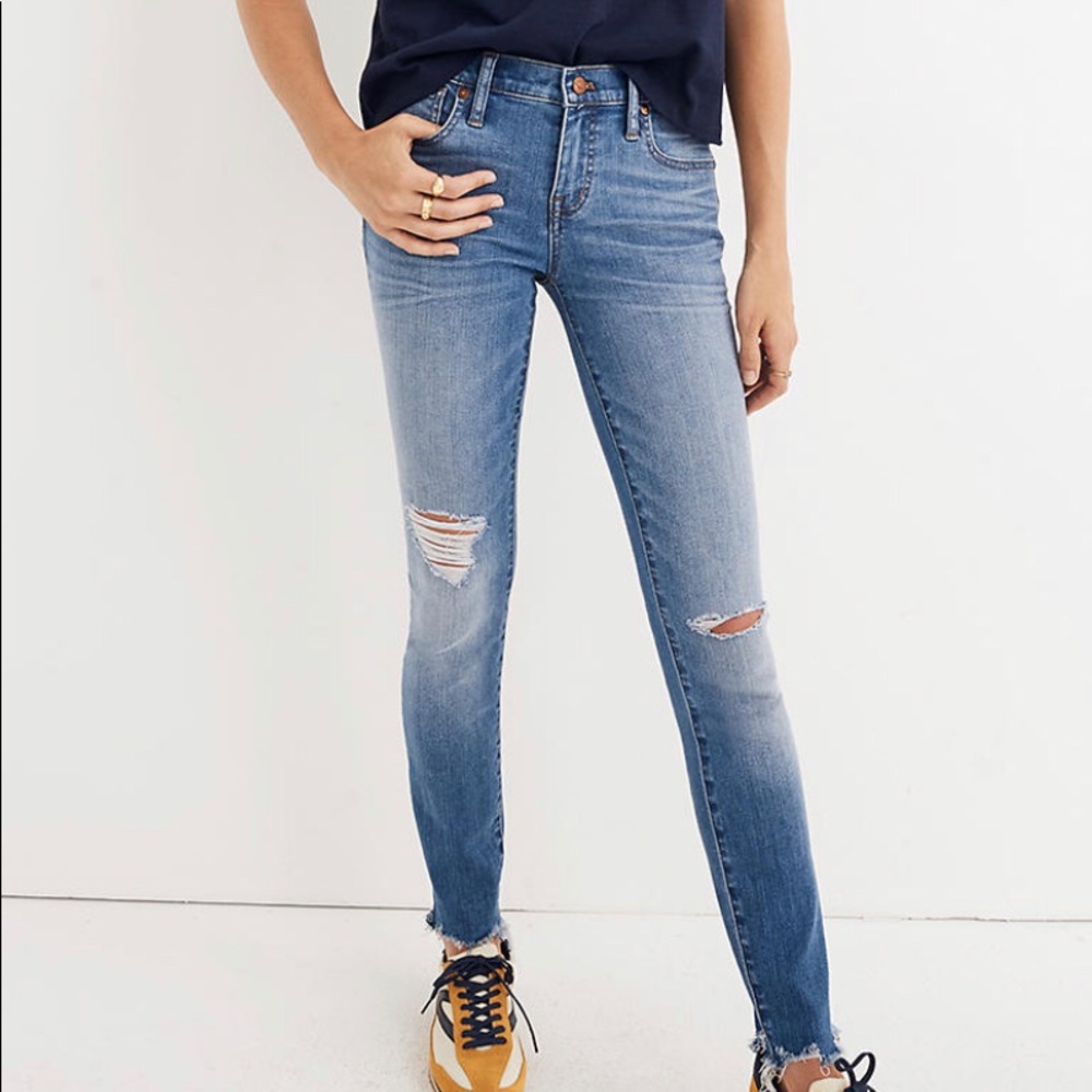 Madewell Tall 8” skinny jean in Frankie wash.
